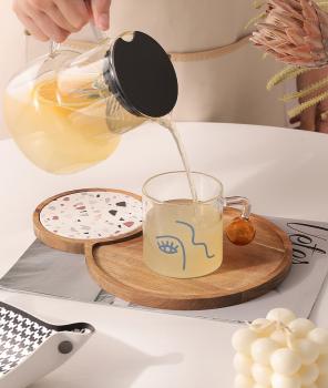 360Home Vintage Holztablett Japanischer Nachmittags Snack Brot Serviertablett